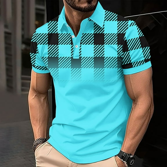 Bzhegqhd Men's Printed Casual Short Sleeved Lapel Top/shirt