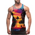thumbnail image 1 of Bzhegqhd Men's Sleeveless Printed with Slim Strap and Backless Regular Sport Round Neck Sleeveless, 1 of 4