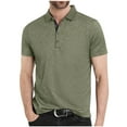 thumbnail image 1 of Bzhegqhd Men's Solid Color Buttons Outdoors Breathable Short Sleeve Turndown Collar Blouse, 1 of 6