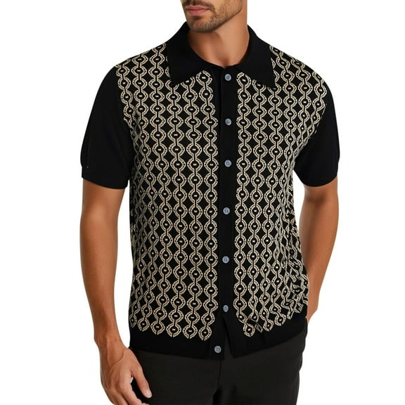 Bzhegqhd Men's Summer Cool Silk Short Sleeved Knitted Sweater with A Collar and Cardigan Top Short Sleeved Collar Top/shirt