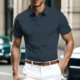 thumbnail image 1 of Bzhegqhd Men's Summer Mesh Ice Silk Short Sleeved Collar Solid Color Shirt Short Sleeved Shirt, 1 of 3