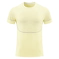 thumbnail image 1 of Bzhegqhd Men's Summer Solid Color Breathable Mesh Elastic Slim Comfortable Sport Casual Short Sleeved Round Neck Shirts, 1 of 3