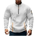 thumbnail image 1 of Bzhegqhd Men's Sweatshirts Utility Stand Collar Pullover Long Sleeve Color Block Pocketed Sportswear Top Athletic Casual Streetwear Blouse, 1 of 4