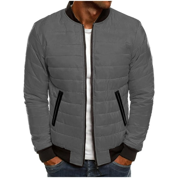 Bzhegqhd Mens Solid Color Padded Jacket Hooded Quilted Winter Coat Warm Outerwear Casual Thickened Parka for Cold Weather Windproof Daily Wear