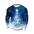 thumbnail image 1 of Bzhegqhd Mens Sweatshirts Christmas Print Waffle Knit Long Sleeve Shirt Holiday theme Round Neck Casual Top Festive Graphic Pullover Soft Breathable Tee, 1 of 4