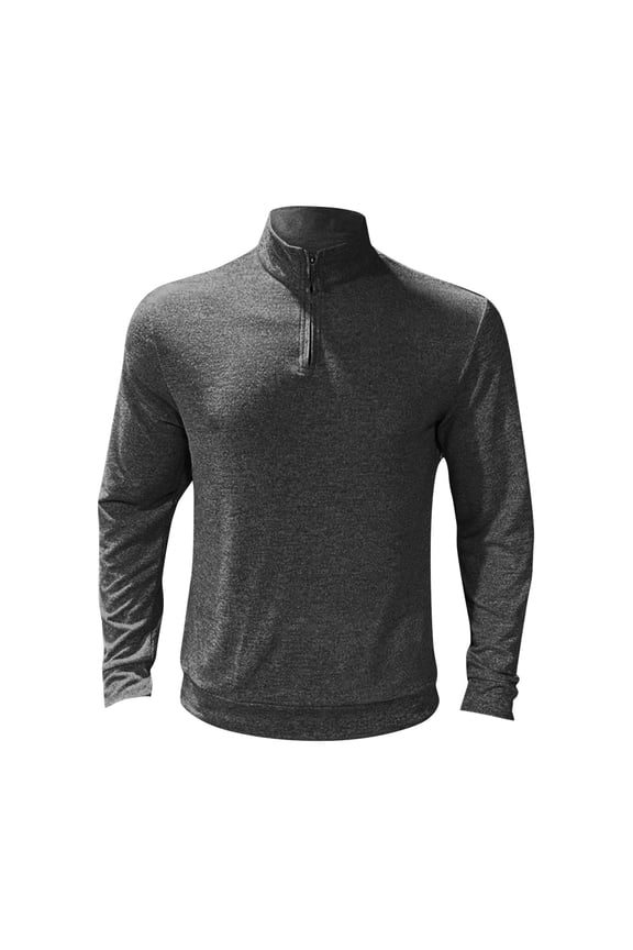 Mens Tops Casual Solid Color Zip Up Shirt Soft Touch Lapel Collar Long Sleeve Top Stretchy Comfortable Base Layer Shirt for Men Daily Wear Blouse