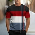 thumbnail image 1 of Bzhegqhd New Fashion Casual Men Print Sports T-shirt Short Sleeve Round-Neck Blouses Shirts, 1 of 4