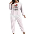 thumbnail image 1 of Bzhegqhd Plus Size Christmas Print Pajama Set for Women Long Sleeve Top and Pants Comfy Loungewear Sleepwear Nightwear Holiday Outfit Soft Breathable Fabric Home Casual Wear, 1 of 4