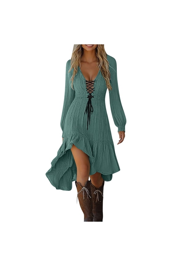 Steampunk Gothic Coat Dress for Women Long Sleeve with Belt Lace Up Front Crinkled Texture Bat Wing Sleeves Irregular Lace Hem Victorian Cyberpunk Cosplay Costume