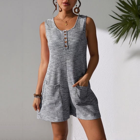 Bzhegqhd Summer Sleeveless Round-Neck Solid