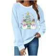 thumbnail image 1 of Bzhegqhd Sweatshirts for Women Christmas Holiday Print Long Sleeve Crewneck Pullover Festive Graphic Top Soft Cotton Blend Winter Blouses, 1 of 4