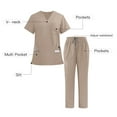 thumbnail image 1 of Bzhegqhd Unisex Medical Scrubs Set V-Neck Short Sleeve Top with Two Pockets and Elastic Drawstring Waist Pants Uniform for Nurses Men Women Caregiver Hospital Workwear, 1 of 9