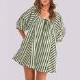 thumbnail image 1 of Bzhegqhd Woman Fashion Print Round Neck Drawstring Short Sleeve Pockets Jumpsuit, 1 of 7