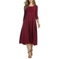 thumbnail image 1 of Bzhegqhd Women Fashion Casual Pleated-cent Sleeve Dress, 1 of 5