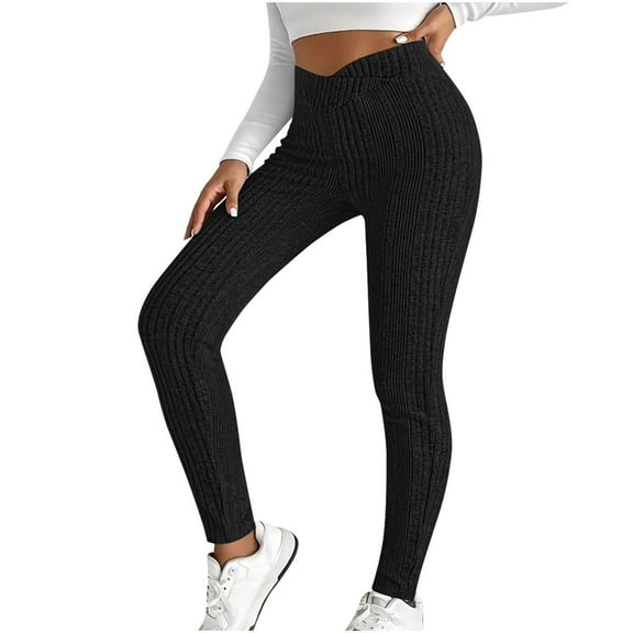 Bzhegqhd Women Solid Color Slim Fashionable Casual Striped Thread Tight Pants Bodybuilding Pants