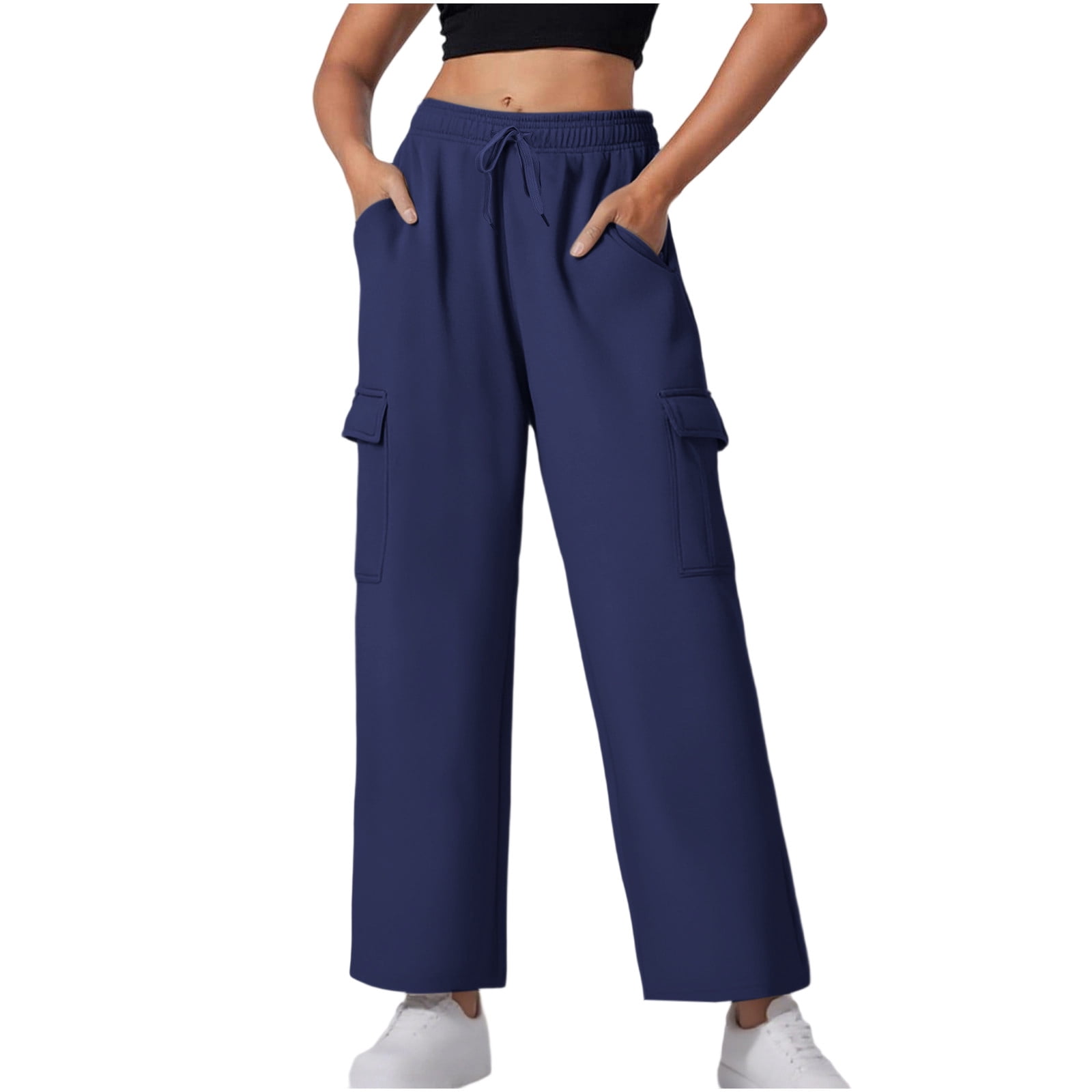 Siyecaoo Women's Cargo Trousers Winter Warm Fleece Lined Cotton Hiking Trousers Multi Pockets Outdoor Trousers Workwear Zip Army Military Relaxed Fit - View #9
