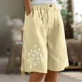 thumbnail image 1 of Bzhegqhd Women's Casual Printed Half Shorts Pants Summer Elastic Waist Buttons Casual Pockets Pants, 1 of 3