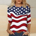 thumbnail image 1 of Bzhegqhd Women's Fashion Printed T-shirt 3/4 Sleeves Blouse Round Neck Casual, 1 of 4