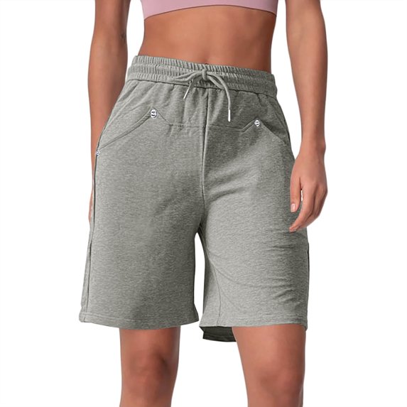 Bzhegqhd Women's Fashion Solid Color Drawstring Rope Tie Shorts Yoga Sport Shorts