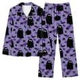 thumbnail image 1 of Bzhegqhd Women's Halloween Printed Pajama Set Long Sleeve Top and Shorts Cotton Comfortable PJS Loungewear for Sleepover Party Nightwear Home Clothing Gift Idea, 1 of 4