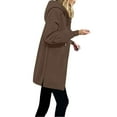 thumbnail image 1 of Bzhegqhd Women's Hooded Solid Color Mid-Length Sweatshirt Jacket Zip Up Fleece Lined Casual Coat with Pockets Long Sleeve Winter Warm Pullover Top, 1 of 3
