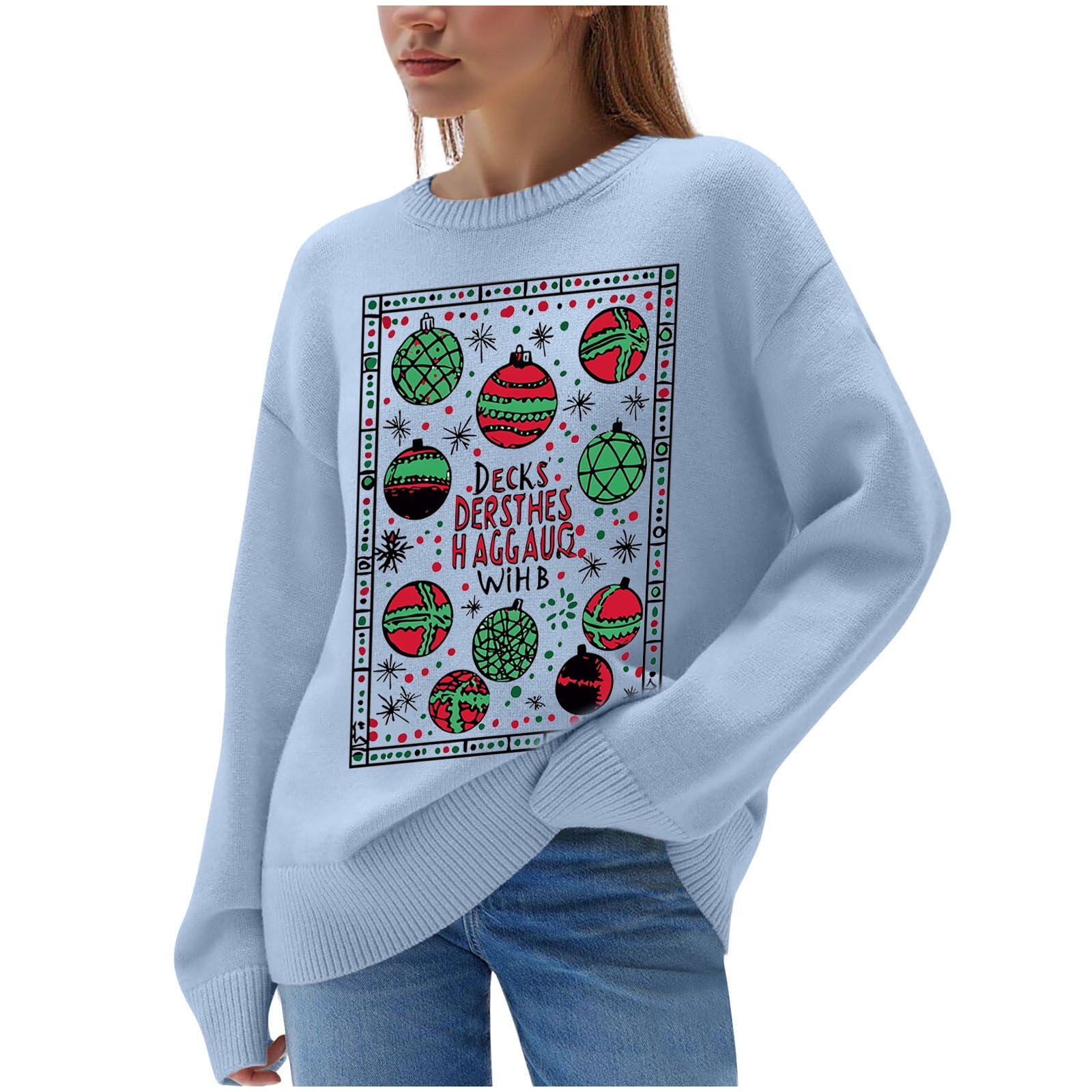 Christmas Thickened Round Neck Long Sleeve Knitted Sweater