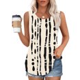 thumbnail image 1 of Bzhegqhd Women's New Loose Casual Crew-neck Pleated Print Fashion Top, 1 of 7