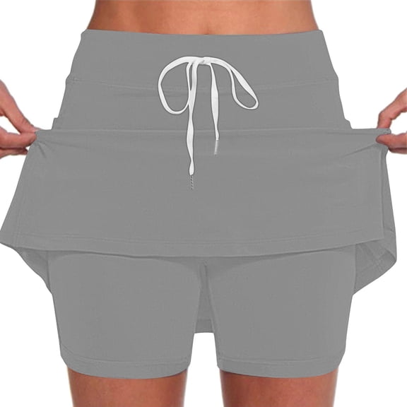 Bzhegqhd Women's Solid Color Skirt Sports Casual Shorts Bottoming Skirt Shorts