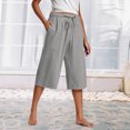 thumbnail image 1 of Bzhegqhd Women's Summer Casual Loose with Pockets Drawstring Elastic Waist Pants Short Pants, 1 of 6