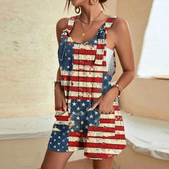 Bzhegqhd Women's Summer Shorts Print Romper Shorts Short Jumpsuit with Pocket