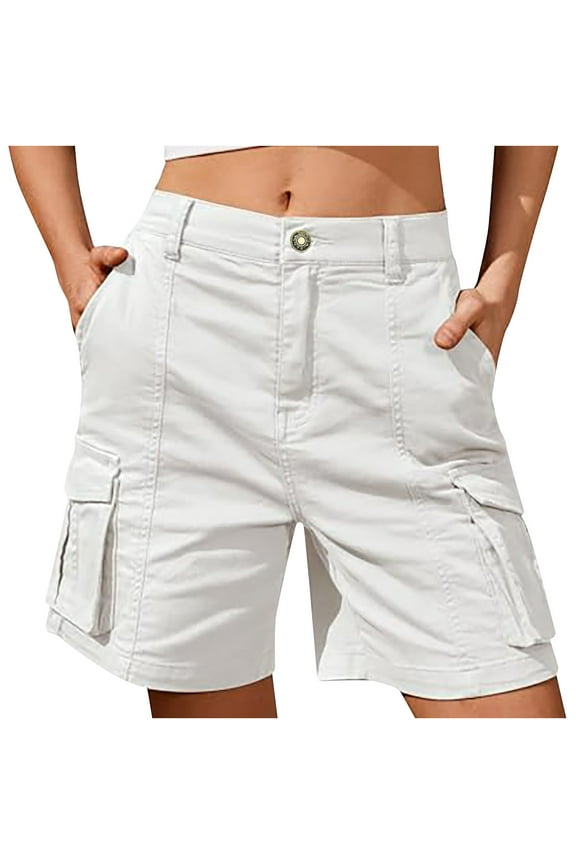 Women's Summer Suit Pants Casual Shorts with Pockets Five Quarter Pants