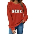 thumbnail image 1 of Bzhegqhd Women's Sweatshirts Christmas Holiday Print Long Sleeve Crewneck Pullover Festive Graphic Top Soft Cotton Blend Noel themed Winter Blouses, 1 of 3