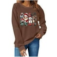 thumbnail image 1 of Bzhegqhd Women's Sweatshirts Christmas Holiday Print Long Sleeve Crewneck Pullover Festive Graphic Top Soft Cotton Blend Noel themed Winter Blouses, 1 of 4