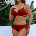 thumbnail image 1 of Bzhegqhd Womens Bikini Sets Sexy Two Piece,Women Solid Color Sexy Backless Strap Bikini Swimsuit,, 1 of 7