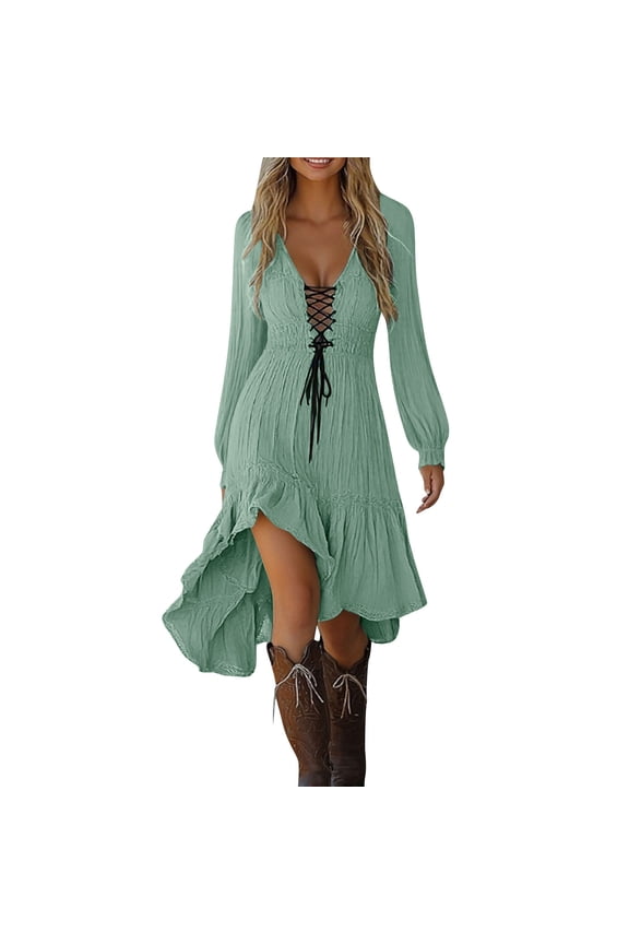 Womens Gothic Churchhedral Long Dresses Long Sleeve High Neck Mesh Insert Corset Lacing Back Crinkle Georgette Elegant Mysterious Night Club Dress