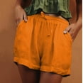 thumbnail image 1 of Bzhegqhd Womens Shorts with Pockets,Elastic Waist Tie Cotton and Linen Casual Shorts,Women's Wide Leg Pants, 1 of 7