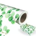 Bzumoot Wedding Wrapping Paper Green Leaves Wrapping Paper Roll 17 inch