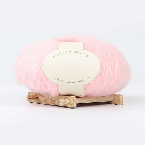 C 03 Light Pink Mohair Wool Yarn Ball Soft Medium Thickness For Knitting Crochet Sweater Scarf Hat Diy Craft Projects