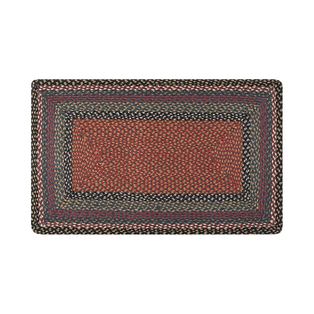 C-043 Burgundy, Blue, Gray Braided Rug , Rectangle 27