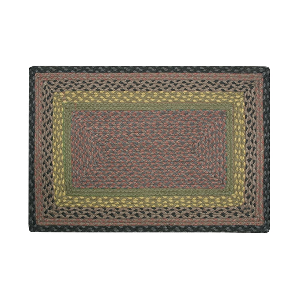 C-099 Brown, Black, Charcoal Braided Rug, Rectangel 20