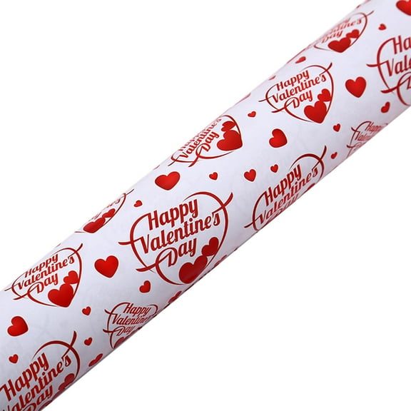 C 1 Roll Heart Shape Printed Wrapping Paper C Design For Valentine Day Gift Box Holiday Gift Wrapping And Present Decoration