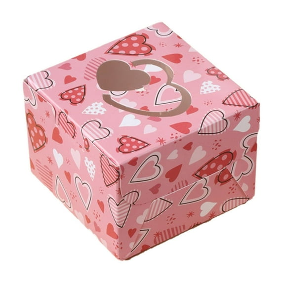 C 10Pcs Gift Packaging Boxes, Colorful Empty Surprise Luck Box, Heart Pattern Paper Carton For Valentine'S Day, Party Favors, Candy Storage 10X10X4In 0.33Lb