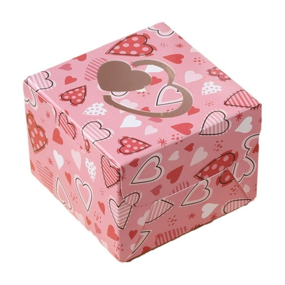 C 10Pcs Gift Packaging Boxes, Colorful Empty Surprise Luck Box, Heart Pattern Paper Carton For Valentine'S Day, Party Favors, Candy Storage 10X10X4In 0.33Lb