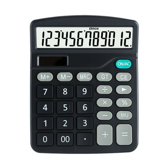 C 12 Digit Solar Calculator Large Display Desktop Calculator For Office School Home Use Big Buttons Auto Power Off Dual Power Solar And Battery Basic Math Calculator