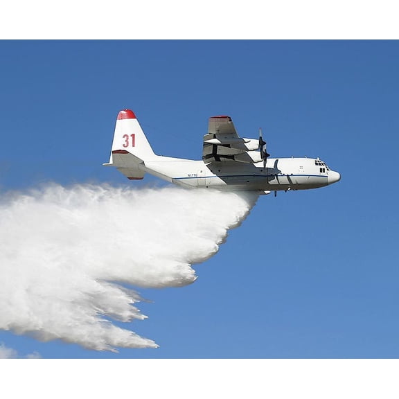 C-130 Hercules Firefighter Water Drop Style - A - 20x30 Inch Laminated Aviation Poster - Stunning Detail and Bold Colors