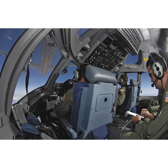 C-17 Globemaster III aircrew members practice aerial refueling Canvas Art - Stocktrek Images (34 x 23)