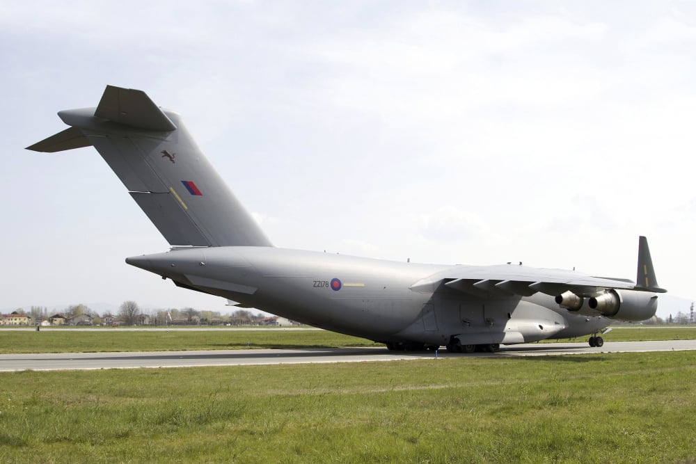 C-17 Globemaster III of the Royal Air Force Canvas Art - Luca NicolottiStocktrek Images (34 x 23)