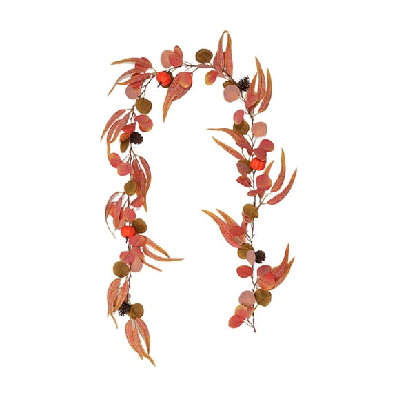 C 180Cm Artificial Maple Leaf Pumpkin Vine For Halloween Decor