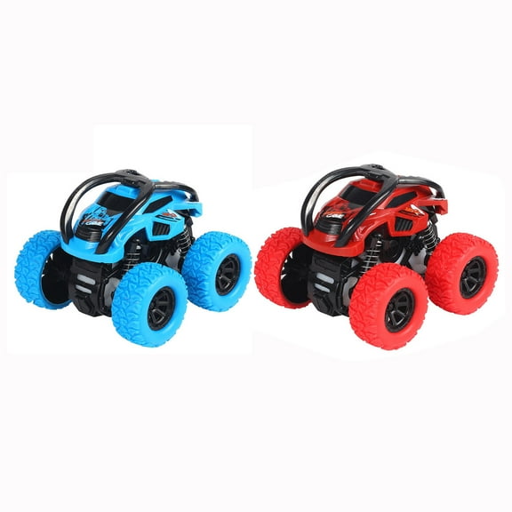 C 2 Pack Kids Inertia Off Road Car Toys Friction Powered Four Wheel Drive Stunt Climbing