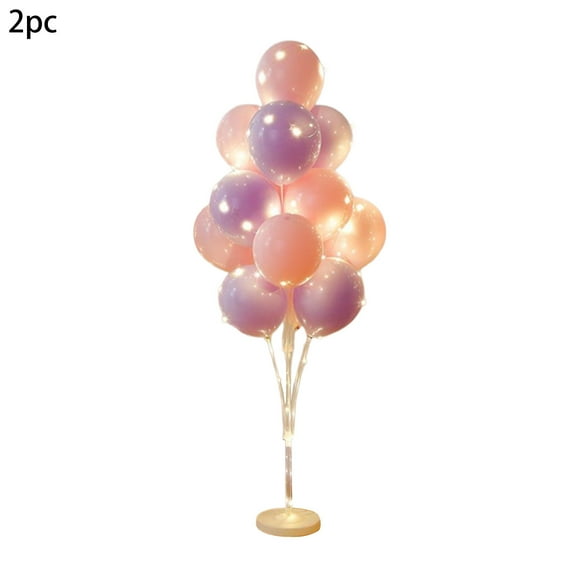 C 2 Set Inflatable Balloon Stand Kit With String Lights For Birthday Wedding Anniversary Party Decorations Centerpieces Includes Air Pump And Balloons 1Pc 1.34 Pounds